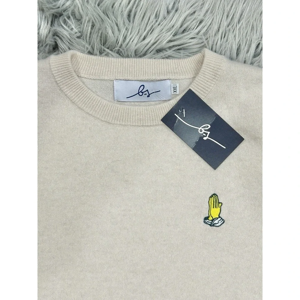 Boston Scott Golf Mens‎ 100% Cashmere Oatmeal Sweater LS Size XXLarge ($205)